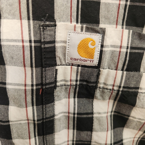 Carhartt Black and White Gingham Casual relaxed fit Shirt size 2XL - Picture 4 of 4